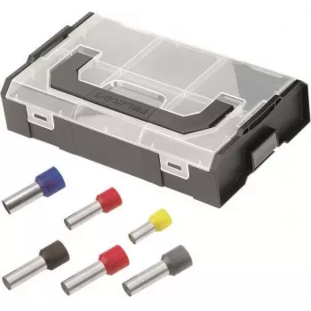 Cimco L-Boxx Mini isoleeritud juhtmeotsikute komplekt 438010, 475 tk, 0,75-10 mm², DIN 46228-4