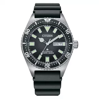 CITIZEN Meeste automaatne sukeldujakell NY0120-01E 41mm musta numbrilauga ja musta kummist rihmaga