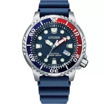 CITIZEN Promaster Diver Eco-Drive meeste käekell BN0168-06L 44mm sinise numbrilaua ja sinise polüuretaanist rihmaga