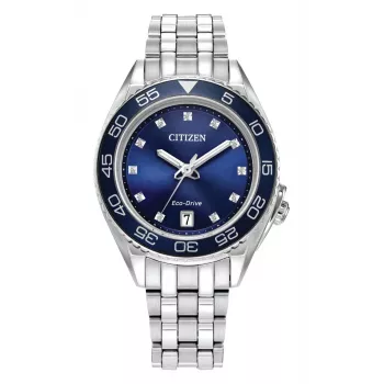 CITIZEN Naiste Eco-Drive Roostevabast Terasest Kell FE6160-57L 35.4mm Sinise Sihtnumbriketiga