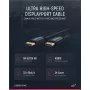 ClickTronic 40994 DisplayPort-kaabel 2 m must - 4K Ultra HD, kullatud pistikud, kolmekordne varjestus