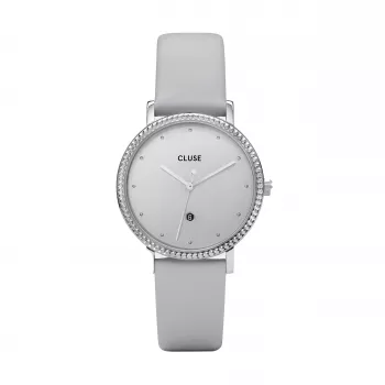CLUSE Minuit naiste käekell 33 mm roosakuldne roostevaba teras hall nahk