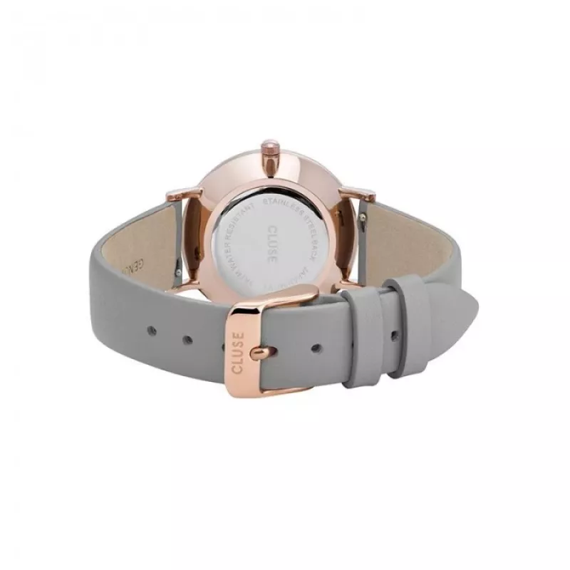 CLUSE naiste kell CL30049 33 mm roosakuldne roostevabast terasest korpus, hall nahkrihm