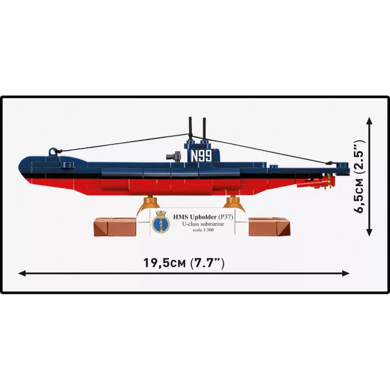 COBI HMS Upholder (P37) U-klassi allveelaev 1:300 mõõtkavas mudel ehitusklotside komplekt 4862