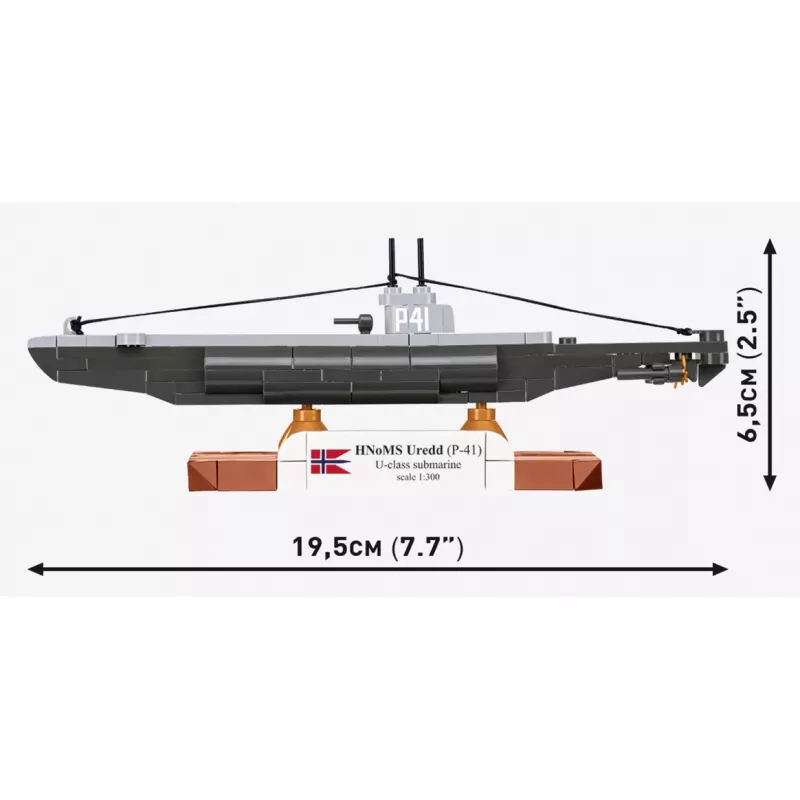 COBI HNoMS Uredd (P-41) U-klassi allveelaeva mõõtkavamudeli komplekt 1:300