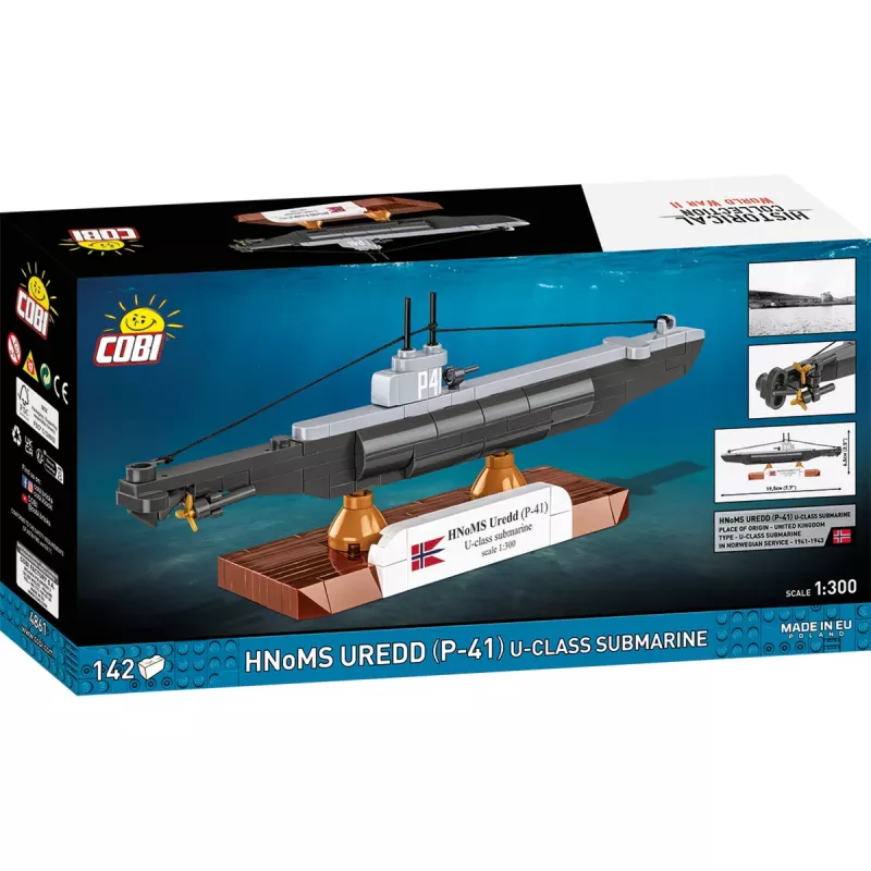 COBI HNoMS Uredd (P-41) U-klassi allveelaeva mõõtkavamudeli komplekt 1:300