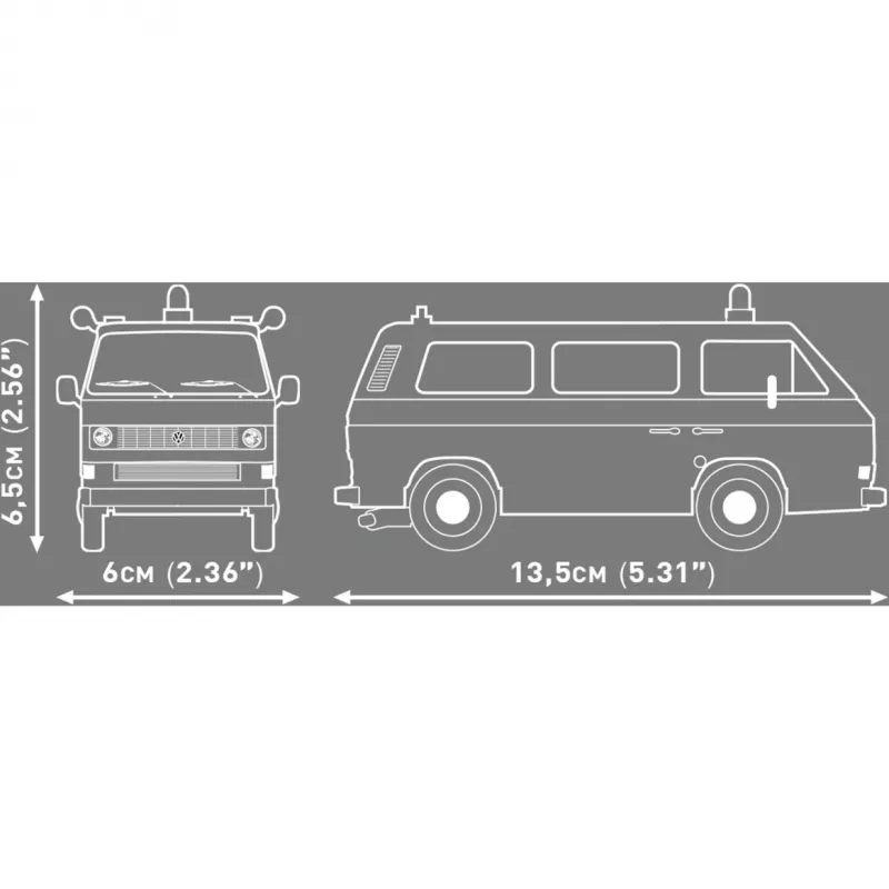 COBI Volkswagen T3 Politsei Ehitusklotside Komplekt Skaalas 1:35, 225 Tükki