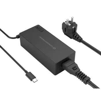 CONCEPTRONIC 65W GaN USB-C laadija, 1 pordiga, PD3.0/PPS, must
