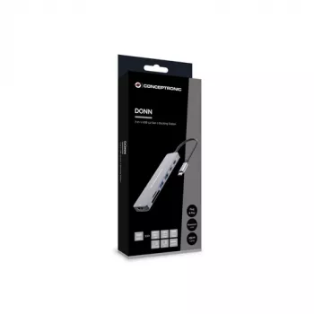 CONCEPTRONIC 7-in-1 USB-C dokkimisjaam HDMI, USB-C PD, 2x USB-A, SD- ja MicroSD-kaardilugejatega, 25 cm kaabel, Space Grey