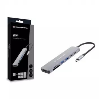 CONCEPTRONIC 7-in-1 USB-C dokkimisjaam HDMI, USB-C PD, 2x USB-A, SD- ja MicroSD-kaardilugejatega, 25 cm kaabel, Space Grey