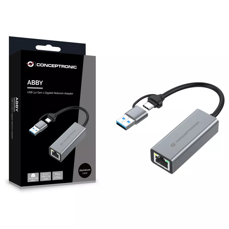 Conceptronic ABBY08G Gigabit USB 3.0 võrguadapter