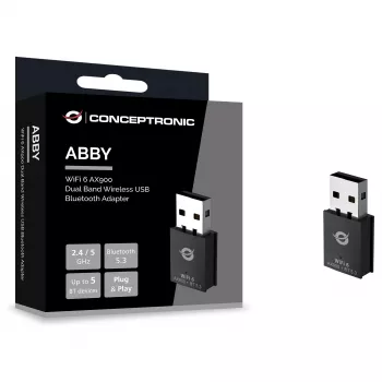 Conceptronic ABBY26B WiFi 6 AX900 kaheribaline USB ja Bluetooth 5.3 adapter
