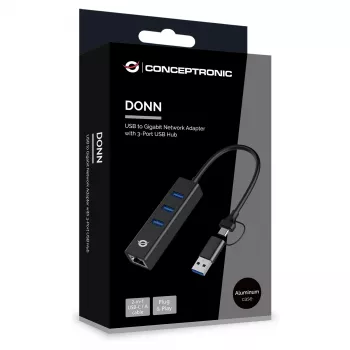 Conceptronic DONN07BA - Hub - 3 x SuperSpeed USB 3.0
