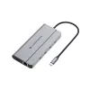 Conceptronic DONN34G 10-in-1 USB 3.2 Gen 2 MST dokkimisjaam, 4K60Hz HDMI, 8K30Hz DisplayPort, GbE, USB-C 10Gbps x 3, USB-A 480Mbps x 2, Audio, 100W USB PD