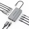 Conceptronic DONN34G 10-in-1 USB 3.2 Gen 2 MST dokkimisjaam, 4K60Hz HDMI, 8K30Hz DisplayPort, GbE, USB-C 10Gbps x 3, USB-A 480Mbps x 2, Audio, 100W USB PD