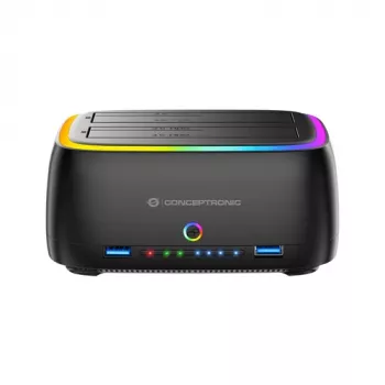 Conceptronic DONN36B 2-Bay SATA HDD/SSD Dokkimisjaam, USB 3.0, 2x USB-A, Must