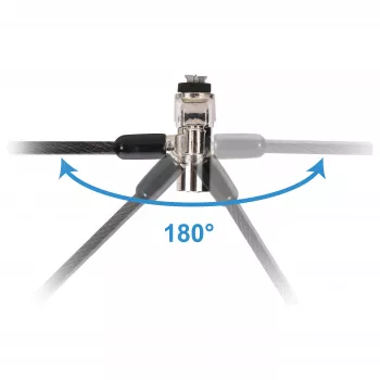 Conceptronic NBT Nano-Lock Dual sülearvuti kombinatsioonlukk, 4-kohaline, 1,8 m terastross, must/hõbe