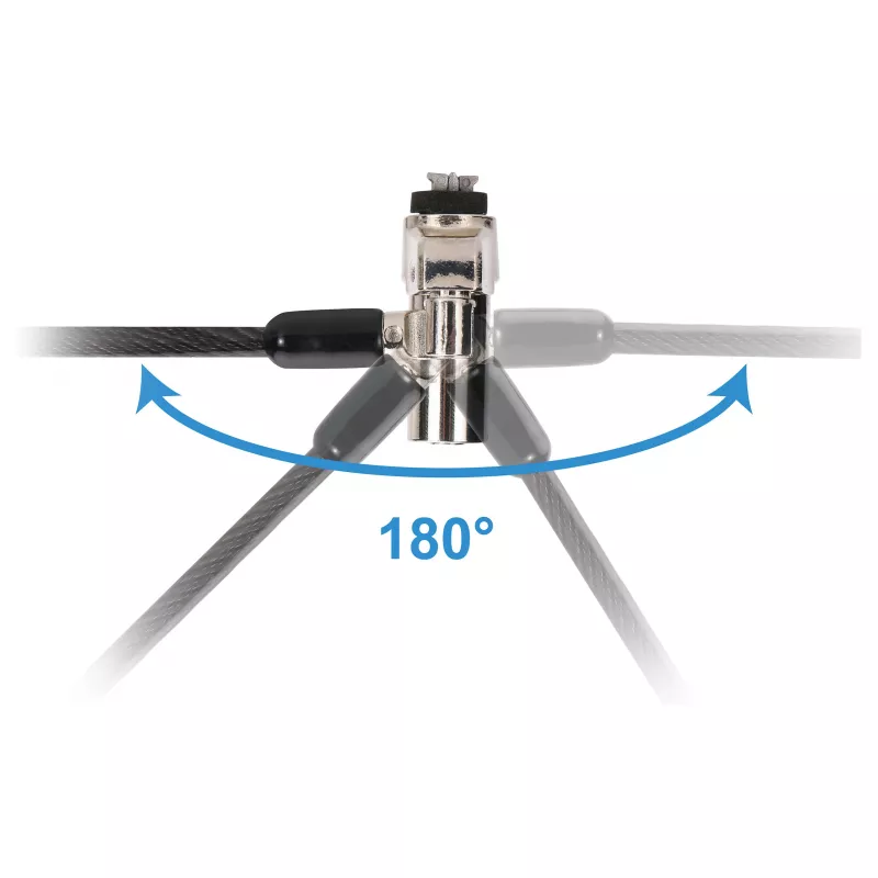 Conceptronic NBT Nano-Lock Dual sülearvuti kombinatsioonlukk, 4-kohaline, 1,8 m terastross, must/hõbe