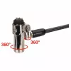 Conceptronic NBT Nano-Lock Dual sülearvuti kombinatsioonlukk, 4-kohaline, 1,8 m terastross, must/hõbe
