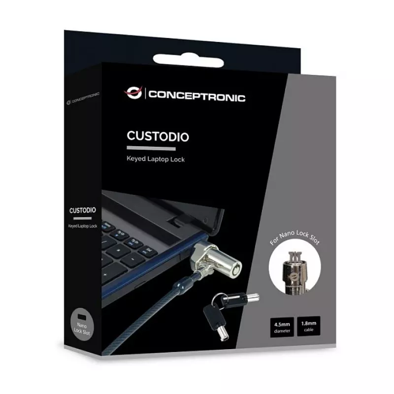 Conceptronic NBT sülearvuti kombinatsioonlukk Nano Security Slot 1,8 m
