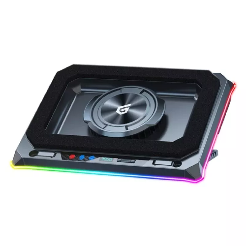 Conceptronic THYIA03B USB-C sülearvuti jahutusalus koos telefoni hoidikuga, RGB, 12V