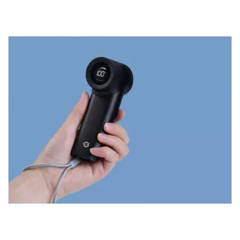 CONCEPTRONIC Turbo käeshoitav ventilaator must USB-C kuni USB-A alumiinium 5V 3-kiiruseline laetav 2000mAh