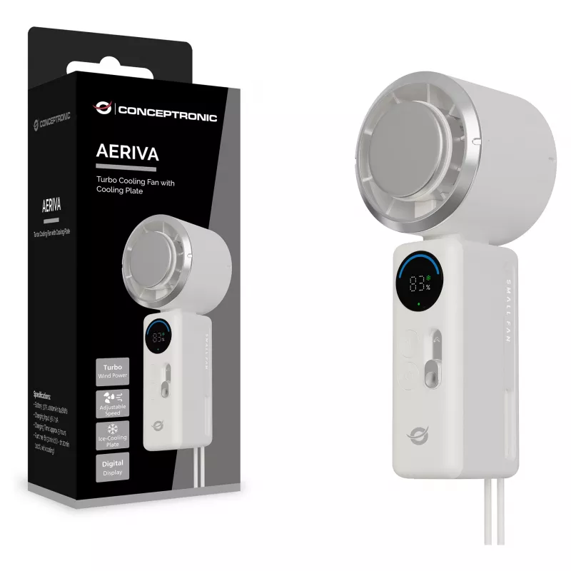 CONCEPTRONIC Turbo käeshoitav ventilaator jahutusplaadiga, kreem