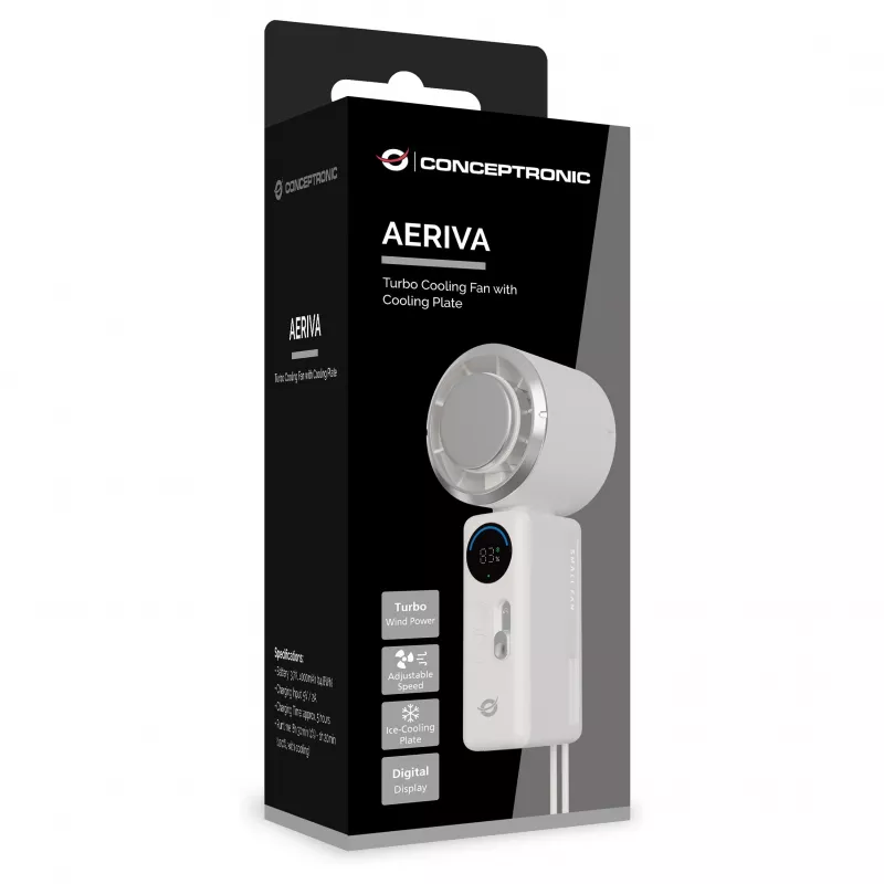 CONCEPTRONIC Turbo käeshoitav ventilaator jahutusplaadiga, kreem