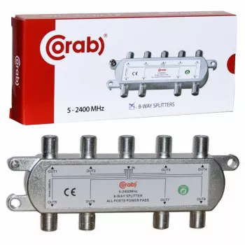 CORAB 8-suunaline jaotur 5-2400 MHz koos DC läbipääsuga