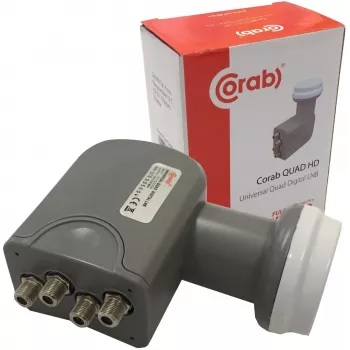 CORAB Universal Quad LNB – 4 väljundit, 0,1 dB müratase, 40 mm feedhorn