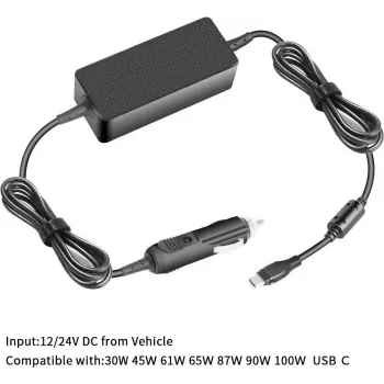 CoreParts MBXUSBC-DC0004 USB-C auto laadija adapter 65W PD 3.0 - must