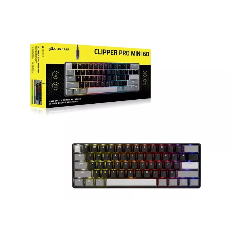 CORSAIR CLIPPER PRO MINI 60 Hall-efektiga mänguklaviatuur must