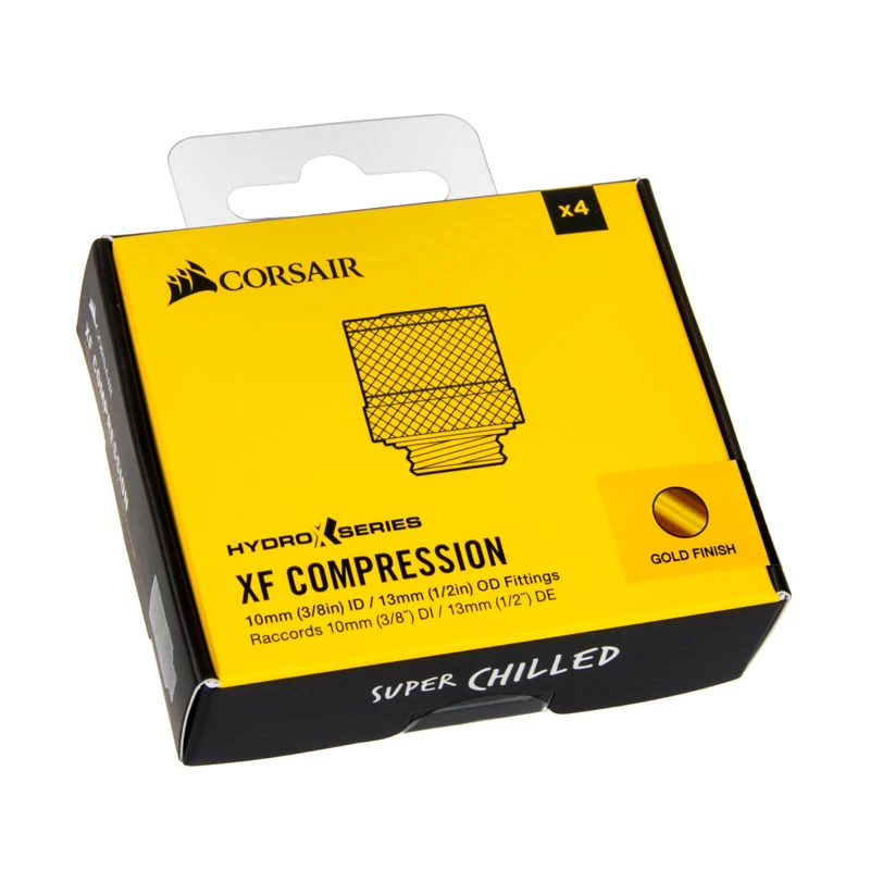 Corsair Hydro X Series XF Compression G1/4 13/10 liitmikud neljane pakk - kuldne