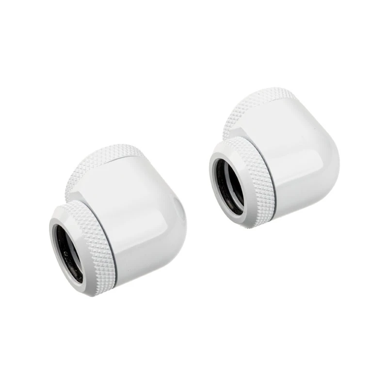 Corsair Hydro X Series XF Hardline 90° 14mm OD - Nurgeline kinnitusadapter vedelikjahutussüsteemile - Valge (2-pakk)