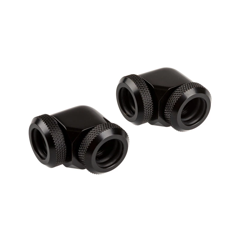 Corsair Hydro X Series XF Hardline Adapter 90 Degree 12mm AD to 12mm AD Hardtube, Pack of 2, Must