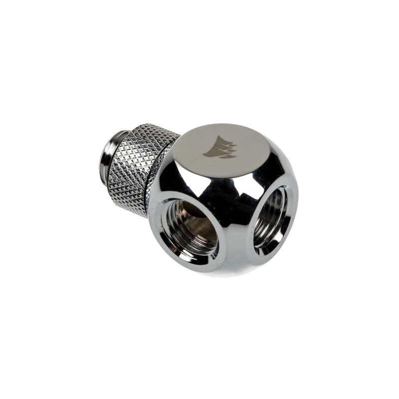 Corsair Hydro X Series XF Rotary Y-Splitter G1/4 inch Male to 2x G1/4 inch Female - Chrome Silver
