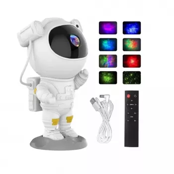 CP 3D Astronaut 360 Degree Rotate Head Star Sky & Nebula Projector with Remote White