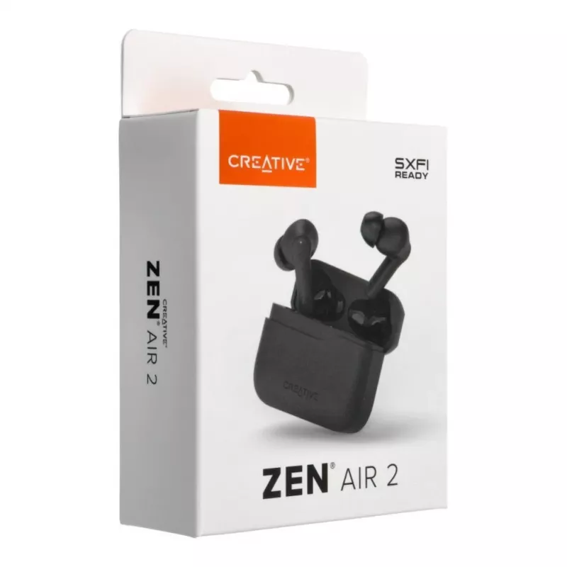 Creative Zen Air 2 True Wireless kõrvaklapid kõrvasisese disainiga, hübriidne ANC, must