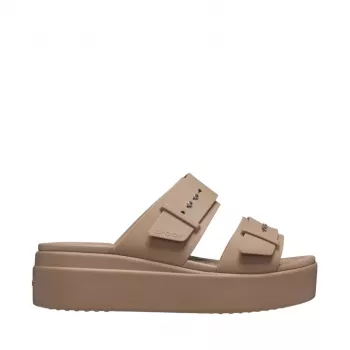 Crocs Brooklyn Low naiste platvormkiil-sandaalid, Mushroom/Stucco beež, EU 39-40 (US W8-9)