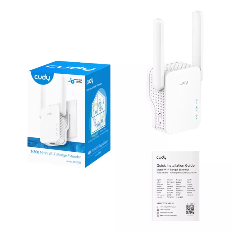 Cudy N300 Mesh Wi-Fi ulatusvõimendi | seinakontaktiga