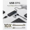 Cudy UH40A PortMate USB-A to 4-Port USB 3.0 Hub 5Gbps Data Only Plastic Compact Black