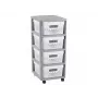 Curver Infinity raamaturiiul ratastel 4x11L ažuurne hall/valge