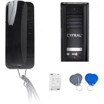 CYFRAL COSMO 1-Tenant Intercom Kit Black