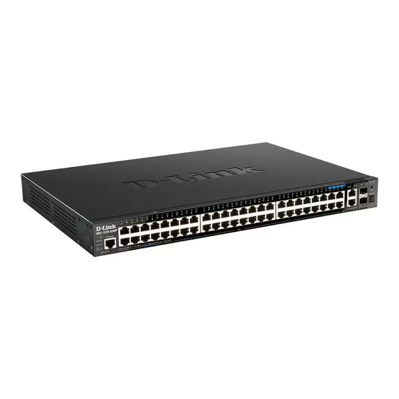 D-Link DGS-1520-52MP 52-Port Gigabit PoE+ Managed Switch with 4 SFP+ 10G Uplinks, Rack-Mountable