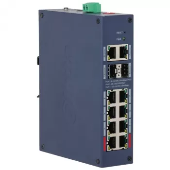 DAHUA CHS4212-8GT-110 Hallatav tööstuslik PoE-lüliti, 8 Gigabit-porti + 2 SFP, 110W