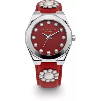 Daisy Dixon DD136PS naiste analoogkvartskell - 36mm roosakuldne korpus, roosa sihverplaat, roosa kunstnahast rihm