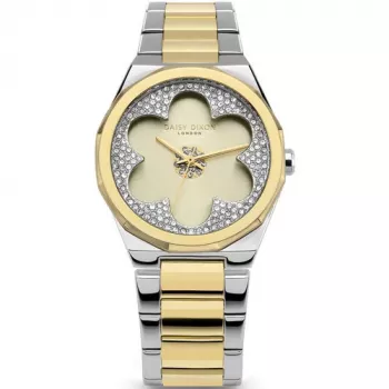 Daisy Dixon Naiste DD168SGM Kvarts Analoogkell 36mm Roosakuld Hall Kunstnahk