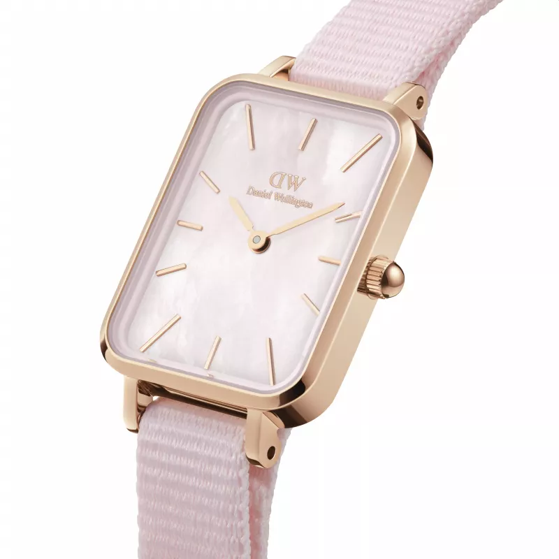 DANIEL WELLINGTON Petite Lumine naiste käekell 20mm roosakuldne roostevabast terasest võrkrihmaga, pärlmutter sihverplaat DW00100509