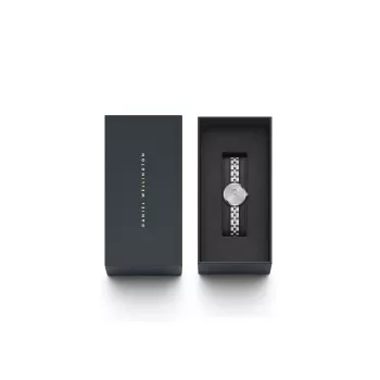 Daniel Wellington Quadro Mini Pressed Sheffield naiste kell DW00100719 - 22mm roosakuldne roostevabast terasest korpus, munakoorevalge sihverplaat, must Itaalia nahast rihm