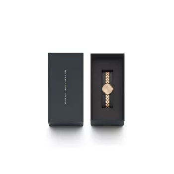 Daniel Wellington Quadro naiste käekell 22mm roosakuldne roostevabast terasest korpus musta nahast rihmaga DW00100720